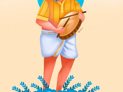 Tamil Parai isai (பறை இசை) character design character illustration folk song illustration paraiisai tamil folk art tamil folk music tamil music tamil traditional music village much