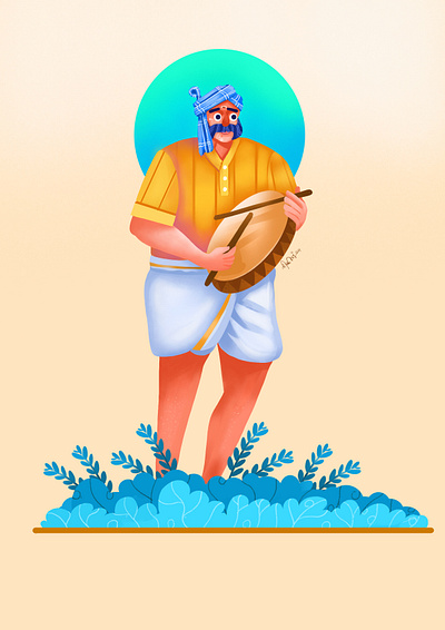 Tamil Parai isai (பறை இசை) character design character illustration folk song illustration paraiisai tamil folk art tamil folk music tamil music tamil traditional music village much