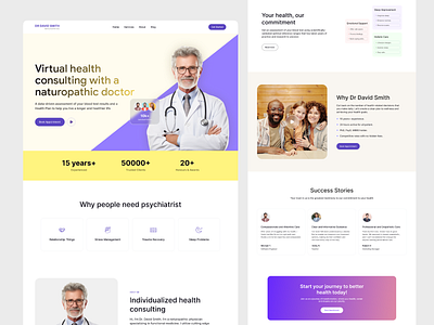 Virtual Health Consulting Website Design | Personal design interface product service startup ui ux web website