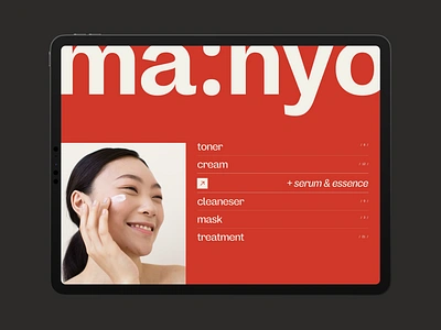 Beauty Skincare Categories [ma:nyo concept] categories interface korean beauty minimalism products skincare ui web design