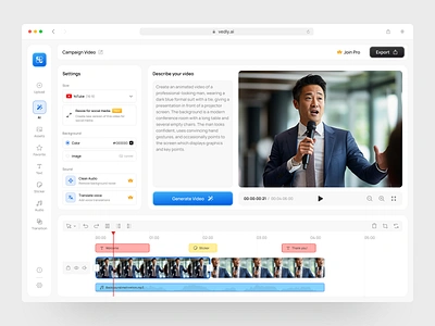 Clip AI - AI Powered Video Editor branding dashboard design illustration ui ux web design website