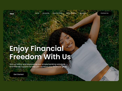 Nest - Feel Finance Freedom With Us Website Design banking digital banking finance finance platform financial financial freedom financial service financial support freedom landing page modern platform service ui ux uxui web web design website website design