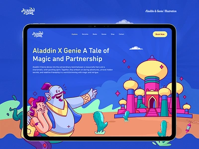 Aladdin x Genie: A Magical Design Collaboration | Orbix Studio adventures art branding characters design digitalart flat illustration graphic design illustration landing page logo orbix studio sketch ui ux vector website