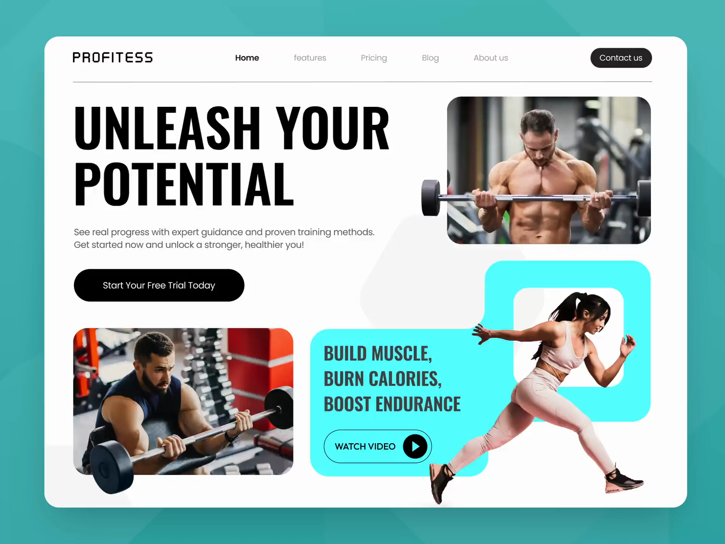 Example of Strength in Motion: Transformative Fitness Website Design