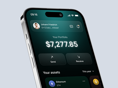 Crypto App app app design clean design crypto crypto app crypto management crypto website cryptocurrency dark dark theme gradient design mobile app mobile design money app money management payment app ui ui design uiux user interface