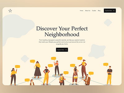 Unlock Your Ideal Neighborhood : Website design cityscapes community design home interface design landing page landing page design landing page ui landing page web lifestyle match neighborhood peaceful suburbs perfect search ui ui deisgn user interface ux ux design web design