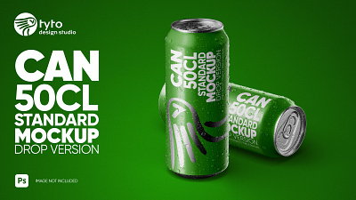 Can Mockup 50cl Drop Version Above 3d beer blende 3d branding can design graphic design green illustration label design mockup package design photoshop soda