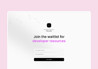 Waitlist Feature for Dev Crates animation dark landing list minimal ui waiting waitlist website