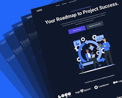 Project Tracking - Landing Page branding design flat landing page project management project tracking task management time tracking ui web application website