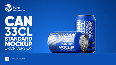 Can Mockup 33cl Drop Version Straight 3d beer blende 3d blue branding can design graphic design illustration label label design mockup package package design photoshop