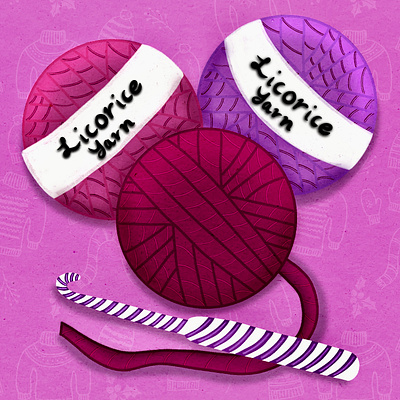 Candy Crochet candy candy cane crochet crochet hook illustration licorice procreate yarn