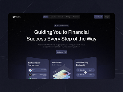 Trustra - Fintech animation bank desktop fintech ui user ux website