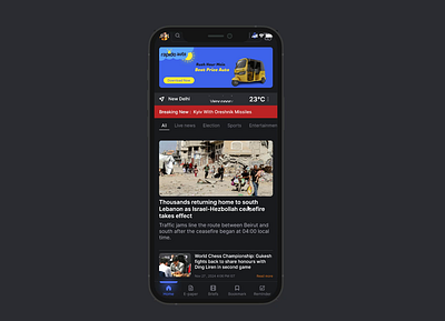 Newsly Mobile App- News App-Prototyping addesign animation branding darktheme mobileui newsapp newsappui prototyping ui uidesign