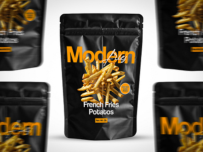 French Fries Potatoes Pouch Packaging brand identity branding food branding food packaging graphic design label design packaging packaging design pouch design pouch packaging