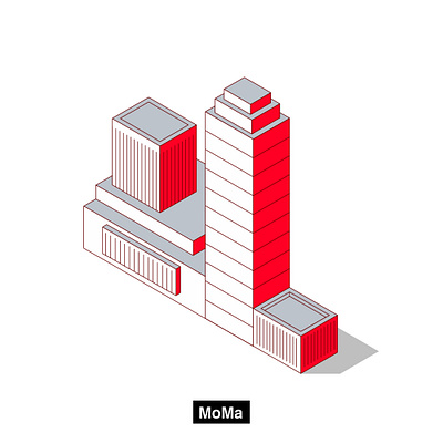 Isometric MoMa - NY 5th avenue illustration isometric landmark manhattan minimal modern art moma museum new york ny usa vector