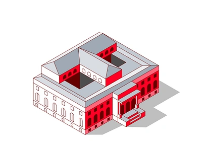 Isometric New York Public Library - NY 5th avenue illustration isometric library line manhattan new york public usa vector