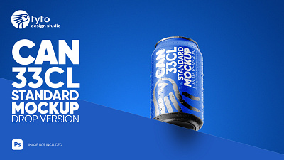 Can Mockup 33cl Drop Version Hero 3d beer blende 3d blue branding can design graphic design illustration label label design logo mockup package packaging design photoshop