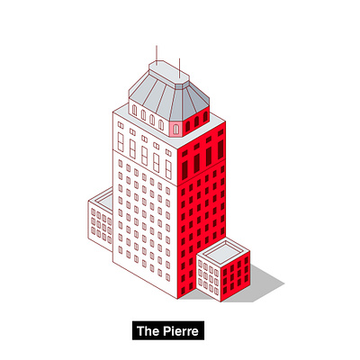 Isometric The Pierre Hotel - NY 3d 5th avenue hotel icon illustration isometric manhattan ny the pierre usa vector