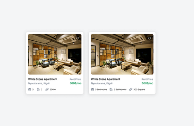 Apartment Card app design ui ux