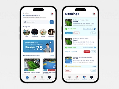 Lapangan. App UI - Court Rent Services App Design app application booking app branding court app court application court booking app court rent court rental services figma mobile mobile application rent app sport sport app sport booking ui design uiux ux design workout