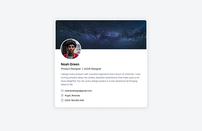 Profile Card app design ui ux