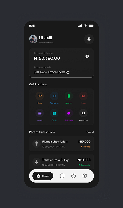 Fintech Mobile App dark mode figma fintech mobile app ui