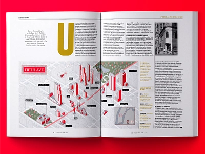 Isometric Map of the 5th Avenue for Les Echos Weekend 5th avenue city map editorial illustration isometric les echos line magazine manhattan map new york ny vector