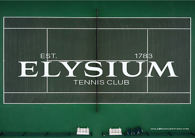 Elysium Tennis Club branding graphic design logo