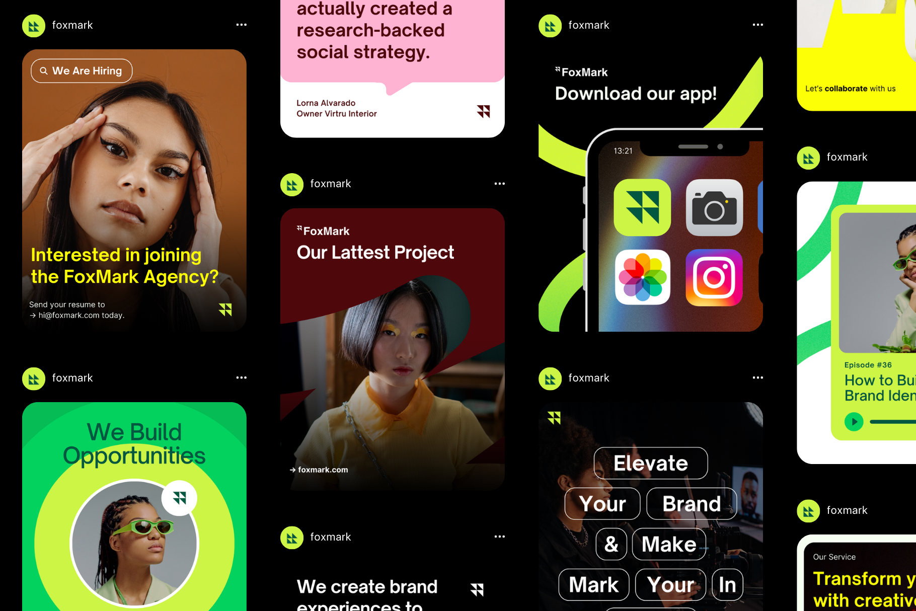FoxMark - Social Media Pack Canva Template bold bold minimalism branding canva canva template design instagram instagram post instagram story instagram template social media social media template