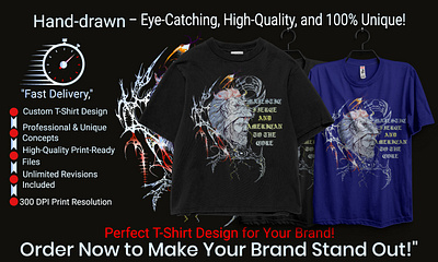 Custom Hand-Drawn T-Shirt Designs art best design branding cus custom t shirt design eye catchng fiver graphic design hand drawn design illustration logo mockup t shirt t shirt design tshirt tshirt design upwerk vintage style