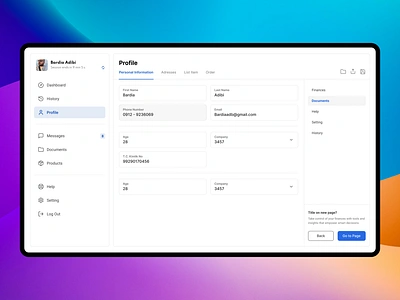 Dashboard Profile - UI Design clean ui dashboard design light mode minimal ui personal information product product design profile profile dashboard swicher tab text field ui ui design ux ux design web web app web ui