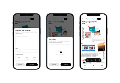 Digital Travel Journal mobile app product design ui design ux design