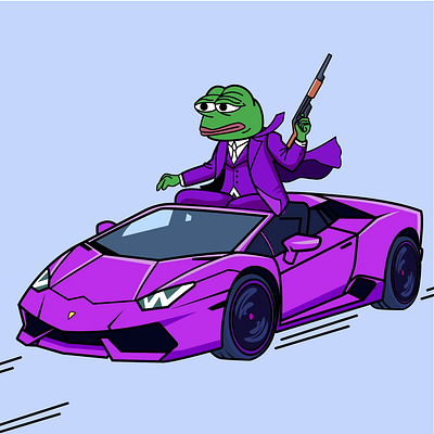 Pepe Shoot on Lambo 2D Animation 2d animation animation crypto illustration pepe