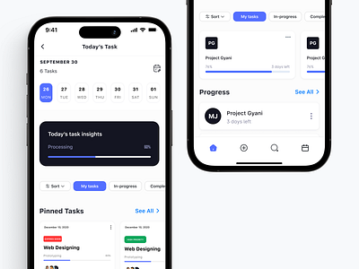 Task Management Mobile IOS App app clean design ios management minimal mobile modern organiser planner productivity project task manager to do to do list tracker ui uiux ux white