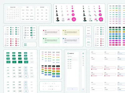 Starter UI - A free Figma UI Kit app chart color palette components dashboard design design system figma icon icon set icons pack performance product design starter ui ui ui kit uiux user experience user interface web