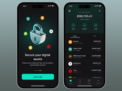 Crypto Wallet App app blockchain app crypto app crypto mobile crypto ui crypto wallet cryptocurrency design digital bank exchange crypto financial app design mobile mobile app design trade trading trading app ui ui design ux ux design