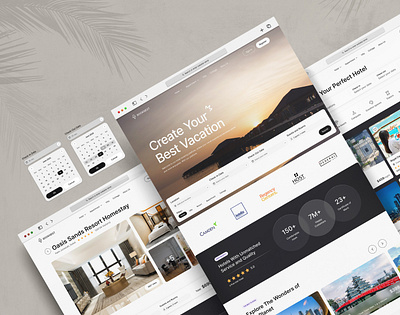 BOOKNEST - Hotel Booking Website adaptive design graphic design landing page mobile design ui uidesign ux uxdesign web design