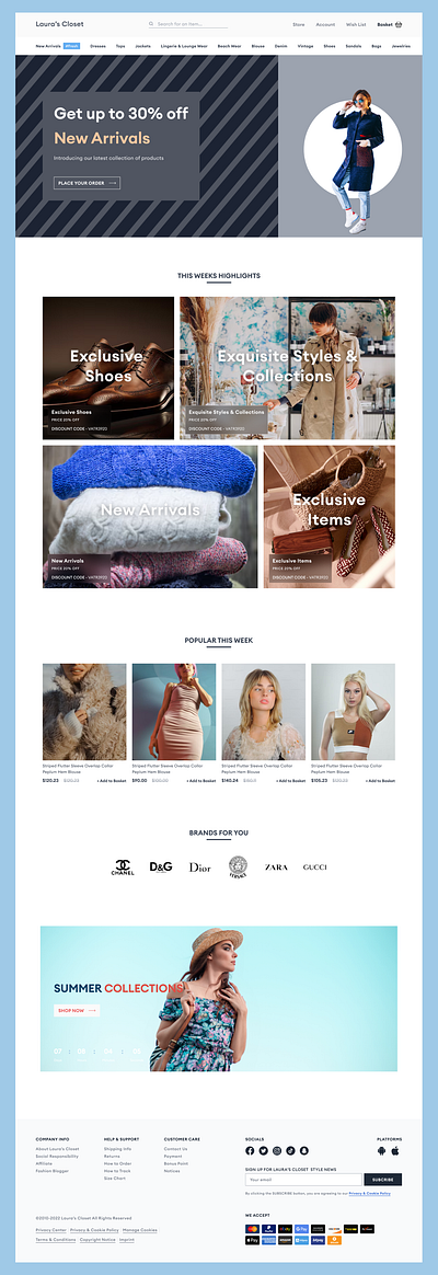 Fashion website Landing Page landing page ui