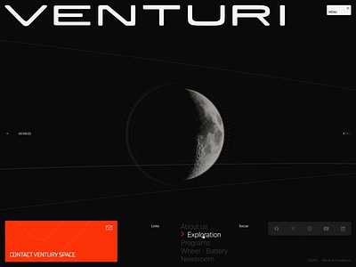 Venturi Space - Website animation art direction carousel exploration galaxy interaction landing page layout mars moon motion nasa planet space space x technology ui venturi webdesign