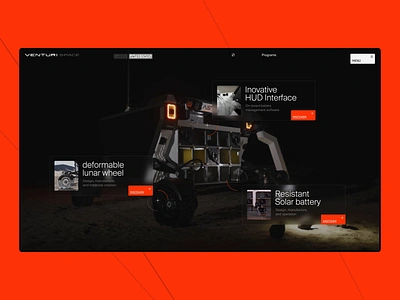 Venturi Space - Website art direction cosmos earth exploration galaxy interaction landing page layout mars mobility moon nasa rover space space x ui venturi webdesign website wheel