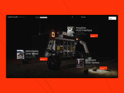 Venturi Space - Website art direction cosmos earth exploration galaxy interaction landing page layout mars mobility moon nasa rover space space x ui venturi webdesign website wheel