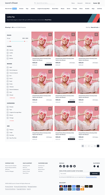 Fashion Website LandingPage.... Part 2 product listing page ui