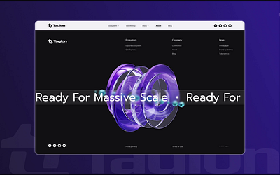 Tagion Website. Footer animation. 3d animation footer ui ux web design
