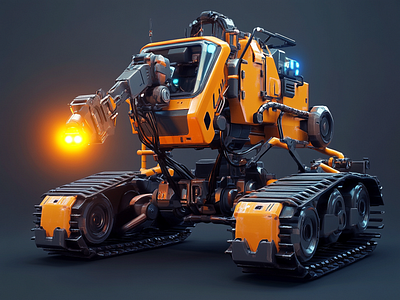 Industrial Titan 3d modelling 42xj3l9 blender cgi construction engineering futuristic heavy duty mech power rugged sci fi