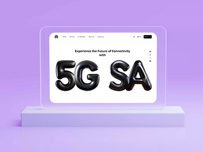 Сoncept for a 5G SA mobile operator 3d animation black and white branding concept design digital graphic design landing landing page mobile operator motion graphics ui ux web