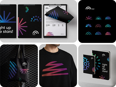 Alight — Branding black black design brand identity brand identity design brand stat branding colorful design flat gradient gradients graphic design identity identity design logo minimalist modern statinery stationery design visual identity