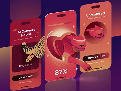 UI/UX AI Convert Robot Exploration ai app cheetah mobile robot ui ux