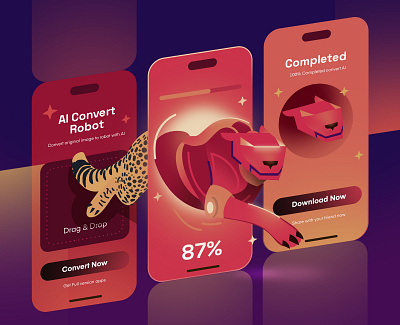 UI/UX AI Convert Robot Exploration ai app cheetah mobile robot ui ux