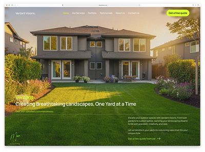 Concept hero section for a landscaping company figma hero section ui ux website