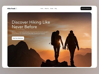 Hike Freak Website Design camping design hiking hiking website interface landing page landing page ui map guide mountain travel trips ui ui ux ux web web design web ui web ux website website design